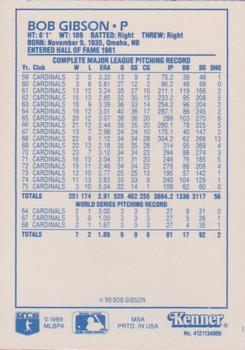 1989 Kenner Starting Lineup Cards Baseball Greats #4121134000 Bob Gibson Back