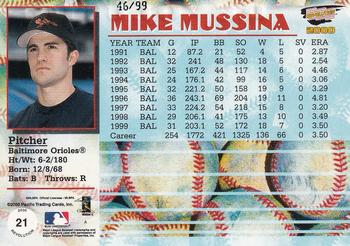 2000 Pacific Revolution - Shadow Series #21 Mike Mussina  Back