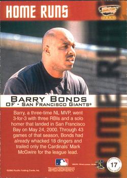 2000 Pacific Revolution - Triple Header #17 Barry Bonds  Back