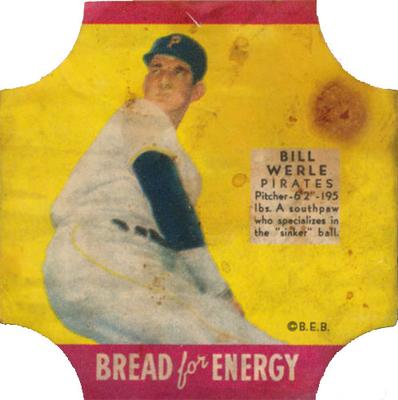 1951 Fischer's Bread for Energy #NNO Bill Werle Front