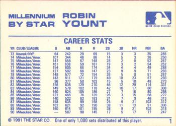 1991 Star Millennium #1 Robin Yount Back