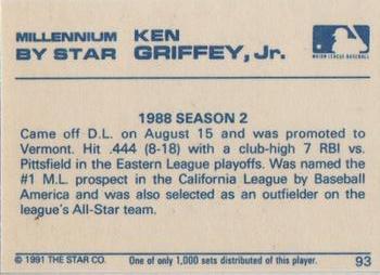 1991 Star Millennium #93 Ken Griffey, Jr. Back