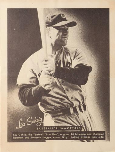 1948-49 Leaf - Premiums #NNO Lou Gehrig Front
