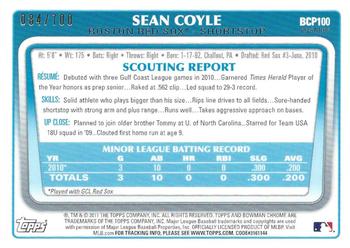 2011 Bowman - Chrome Prospects Purple Refractors #BCP100 Sean Coyle Back