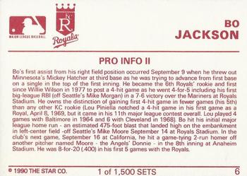 1990 Star Gold #6 Bo Jackson Back