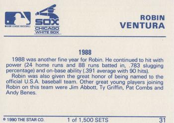 1990 Star Gold #31 Robin Ventura Back