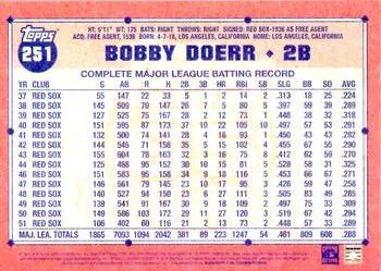 2016 Topps Archives #251 Bobby Doerr Back