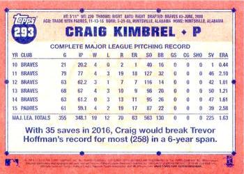 2016 Topps Archives #293 Craig Kimbrel Back
