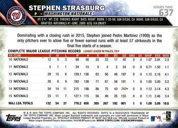 2016 Topps - Rainbow Foil #637 Stephen Strasburg Back