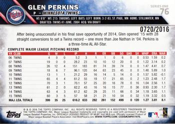 2016 Topps - Gold #76 Glen Perkins Back