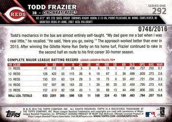 2016 Topps - Gold #292 Todd Frazier Back