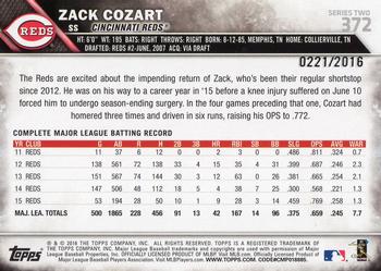 2016 Topps - Gold #372 Zack Cozart Back