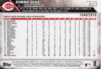 2016 Topps - Gold #462 Jumbo Diaz Back