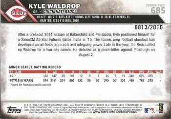 2016 Topps - Gold #685 Kyle Waldrop Back