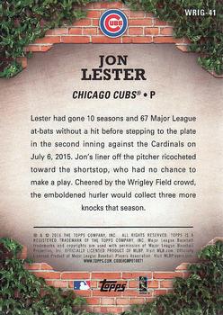 2016 Topps - 100 Years at Wrigley Field #WRIG-41 Jon Lester Back