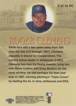1998 Sports Illustrated Then and Now - Road to Cooperstown #2 RC Roger Clemens Back