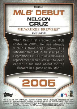 2016 Topps - MLB Debut Bronze (Series 1) #MLBD-8 Nelson Cruz Back