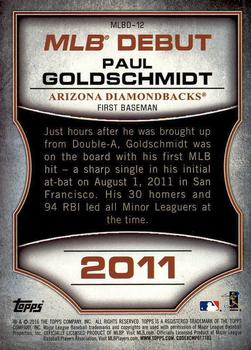 2016 Topps - MLB Debut Bronze (Series 1) #MLBD-12 Paul Goldschmidt Back