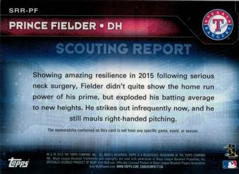 2016 Topps - Scouting Report Relics #SRR-PF Prince Fielder Back
