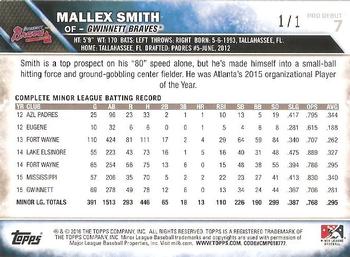 2016 Topps Pro Debut - Black #7 Mallex Smith Back