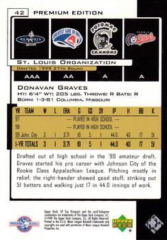 2000 SP Top Prospects - Premium Edition #42 Donovan Graves  Back