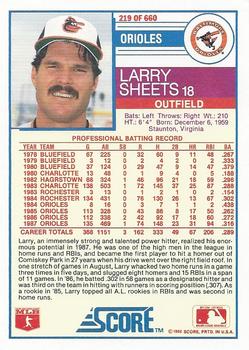 1988 Score #219 Larry Sheets Back