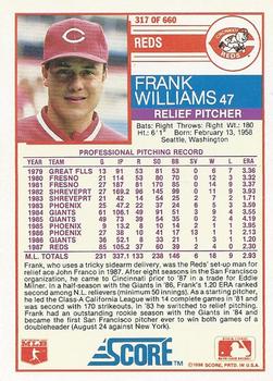 1988 Score #317 Frank Williams Back