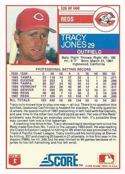 1988 Score #326 Tracy Jones Back