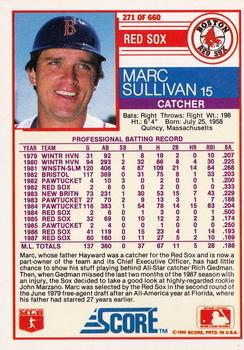 1988 Score #271 Marc Sullivan Back