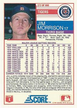 1988 Score #272 Jim Morrison Back