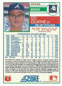 1988 Score #379 Ed Olwine Back