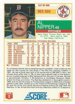 1988 Score #527 Al Nipper Back