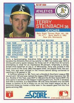 1988 Score #82 Terry Steinbach Back