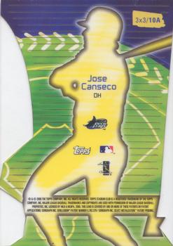2000 Stadium Club - 3 X 3 Luminous #10A Jose Canseco Back