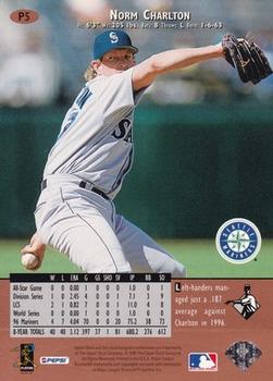 1997 Upper Deck Seattle Mariners Stadium Giveaway #P5 Norm Charlton Back