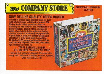 1988 Topps Big - Topps Company Store #NNO New Deluxe Quality Topps Binder Offer Front