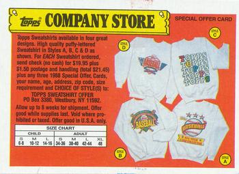 1988 Topps Big - Topps Company Store #NNO Style A/B/C/D Sweatshirt Offer Front