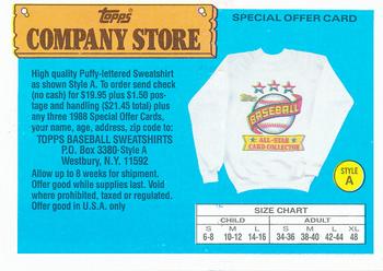 1988 Topps Big - Topps Company Store #NNO Style A Sweatshirt Offer Front