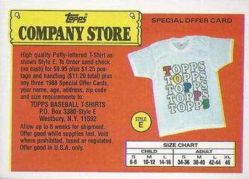 1988 Topps Big - Topps Company Store #NNO Style E Tee Shirt Offer Front
