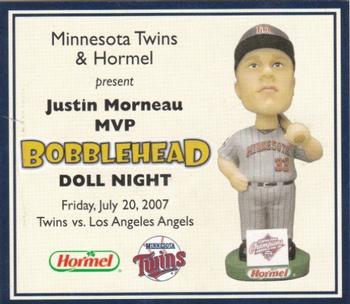 2000-09 Minnesota Twins Bobblehead Cards #NNO Justin Morneau Front