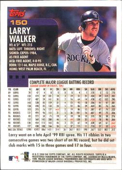 2000 Topps - Limited Edition #150 Larry Walker Back