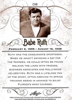 2016 Leaf Babe Ruth Collection #08 Babe Ruth Back