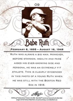 2016 Leaf Babe Ruth Collection #09 Babe Ruth Back