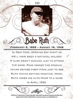 2016 Leaf Babe Ruth Collection #10 Babe Ruth Back