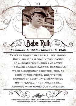 2016 Leaf Babe Ruth Collection #31 Babe Ruth Back
