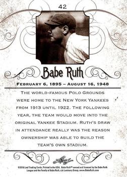 2016 Leaf Babe Ruth Collection #42 Babe Ruth Back