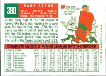 2000 Topps - Limited Aaron #6 Hank Aaron Back