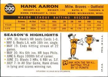 2000 Topps - Limited Aaron #7 Hank Aaron Back