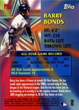 2000 Topps - Perennial All-Stars #PA8 Barry Bonds Back