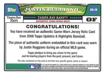 2008 Topps Updates & Highlights - Relics #RR-JR Justin Ruggiano Back